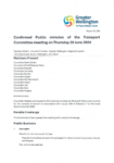 Confirmed Public minutes of the Transport Committee meeting on Thursday 20 June 2024 preview