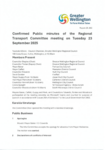 Confirmed Public minutes of Regional Transport Committee meeting on Tuesday 23 September 2025 preview