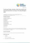 Confirmed Public Minutes of the Environment and Climate Committee meeting on Thursday 20 August 2026 preview