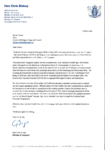 Letter from Minister Bishop, Minister of Transport, re ETCS - Response preview