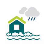 Icon of a house and rainclouds