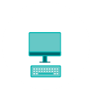 Icon of a computer monitor and keyboard