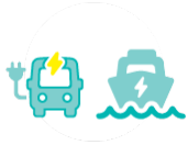 Icon of an electric bus and ferry
